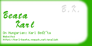 beata karl business card